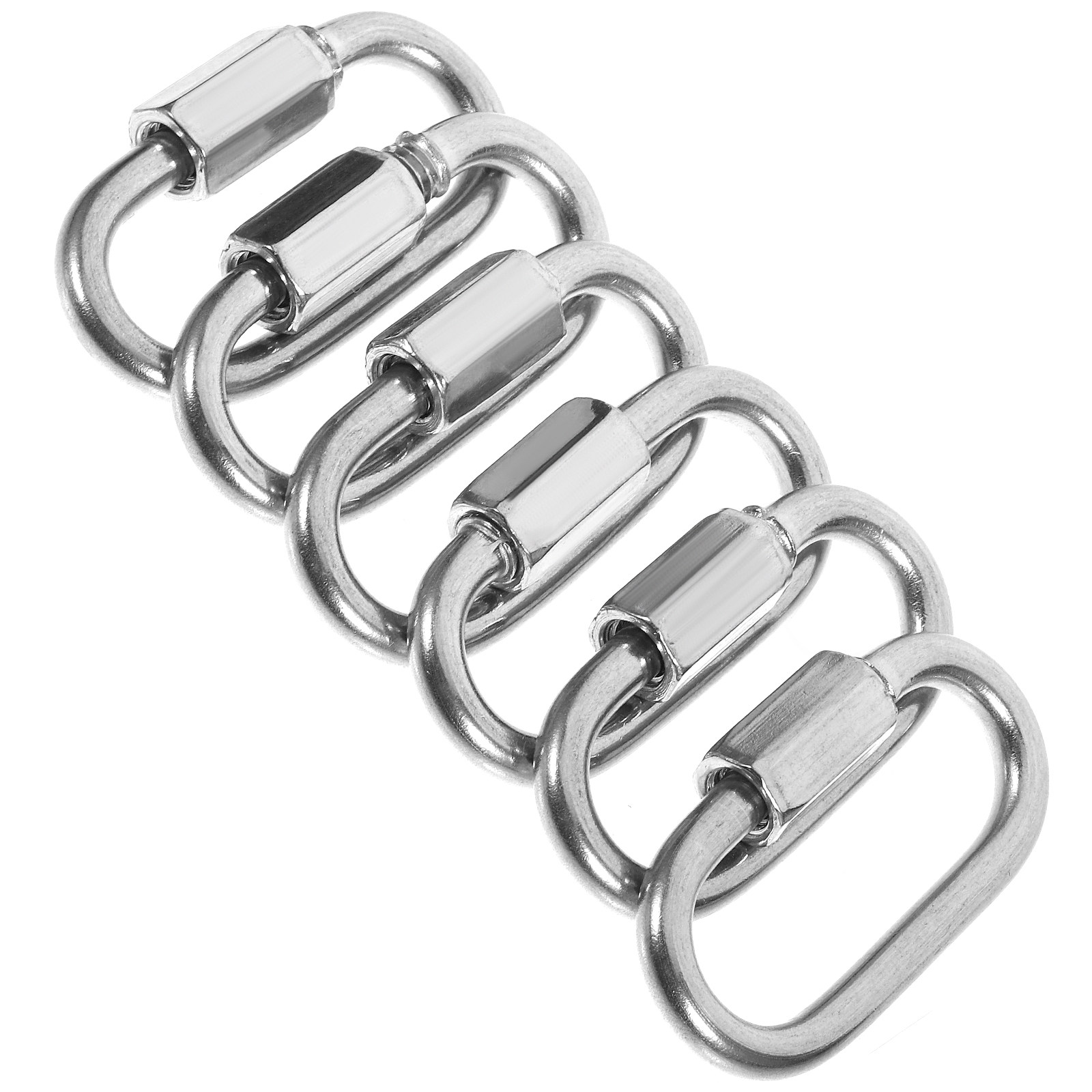 Chain Quick Link - 6 ชิ้น ตัวเชื่อมโซ่สเตนเลสแบบล็อคเร็ว พร้อมเกลียว สำหรับต่อโซ่สวิง ตะขอกรง